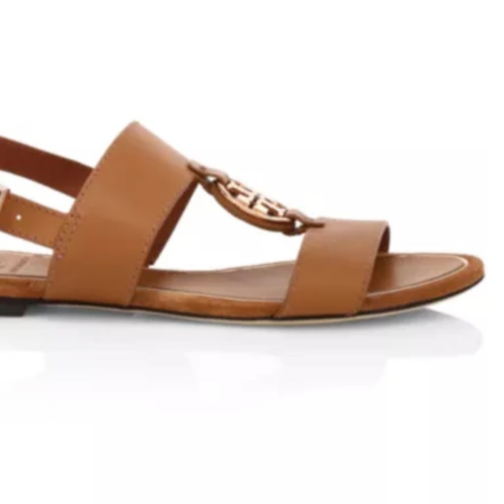 NEW TORY BURCH METAL MILLER LEATHER SANDALS - Picture 8 of 12